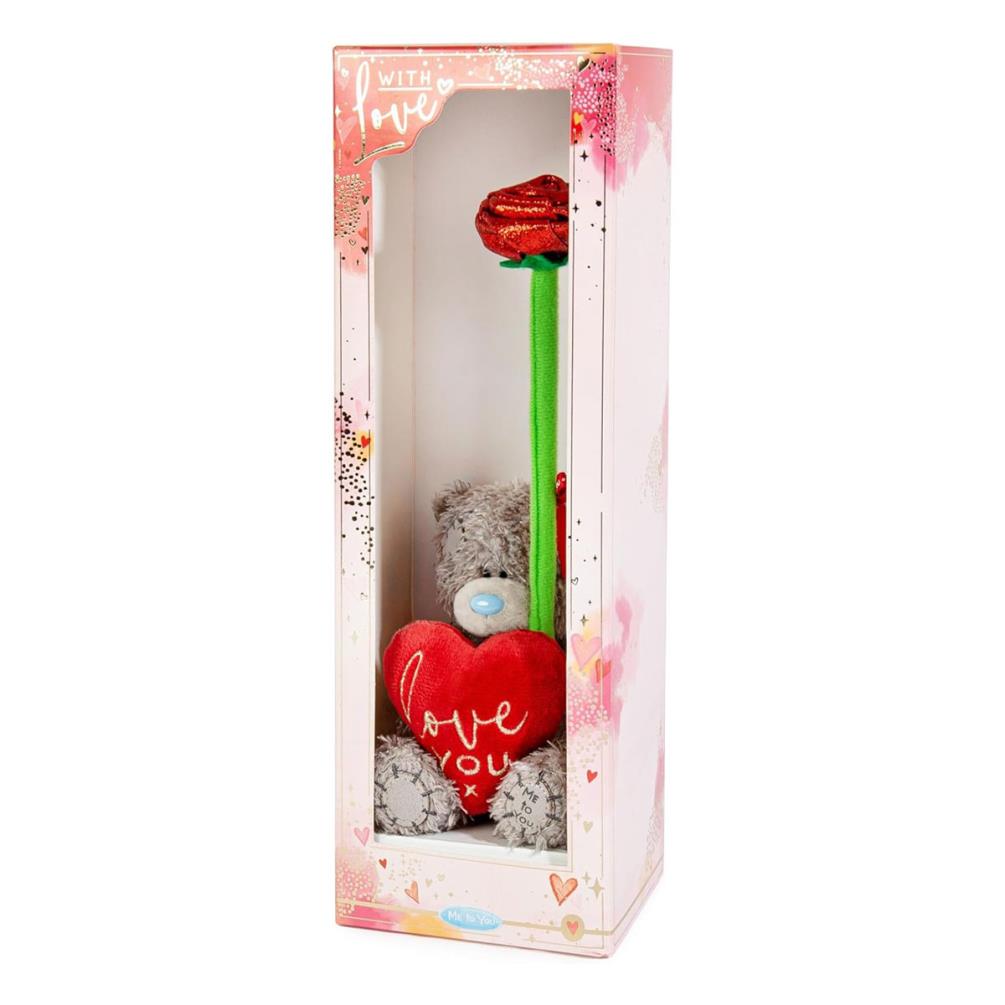 4" Love You Heart Me to You Bear & Rose Gift Set Extra Image 1